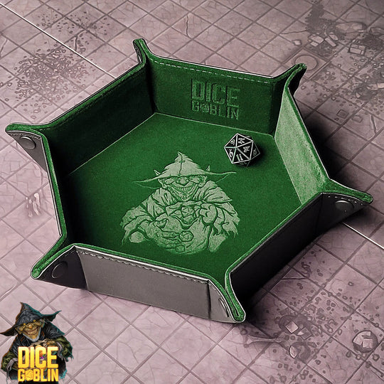 Forged Gaming Dice Goblin Hexagon Snap Folding Dice Tray | GrognardGamesBatavia