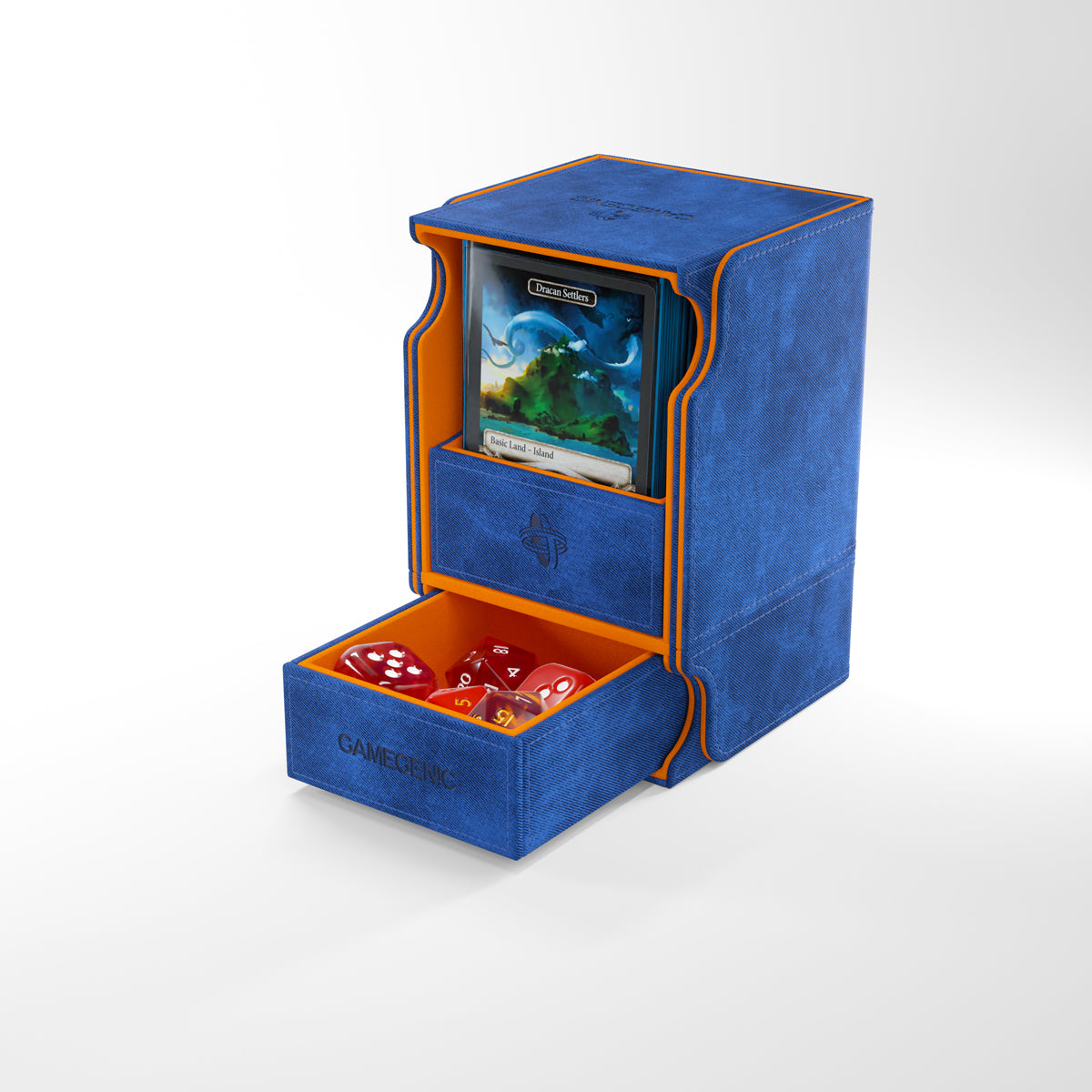 Gamegenic Deckbox Watchtower XL 100+ Blue/Orange | GrognardGamesBatavia