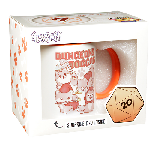 GlassStaff Coffee Mug with Surprise D20 | GrognardGamesBatavia