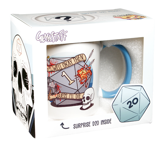 GlassStaff Coffee Mug with Surprise D20 | GrognardGamesBatavia