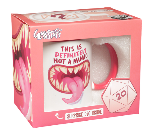 GlassStaff Coffee Mug with Surprise D20 | GrognardGamesBatavia