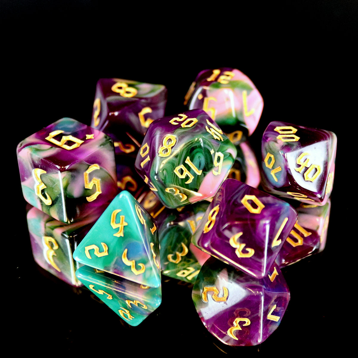 Die Hard Dice 7 Piece RPG set - Night Elves | GrognardGamesBatavia