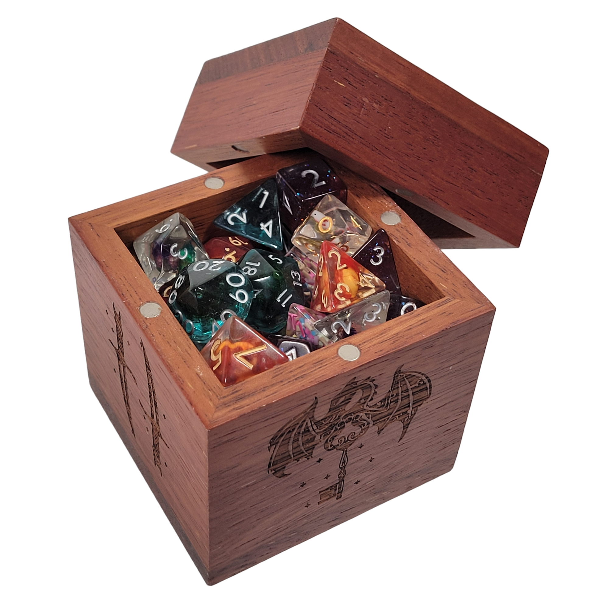 FORGED ETCHED WOODEN STORAGE BOX WITH MAGNETIC LID | GrognardGamesBatavia