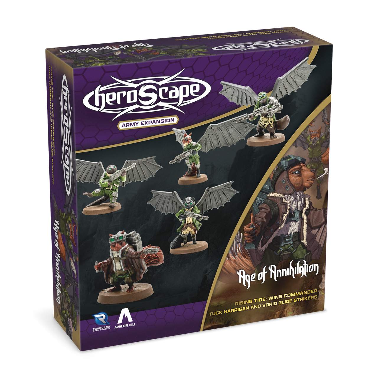 Heroscape: Rising Tide – Wing Commander Tuck Harrigan & Vorid Glidestrikers Army Expansion | GrognardGamesBatavia