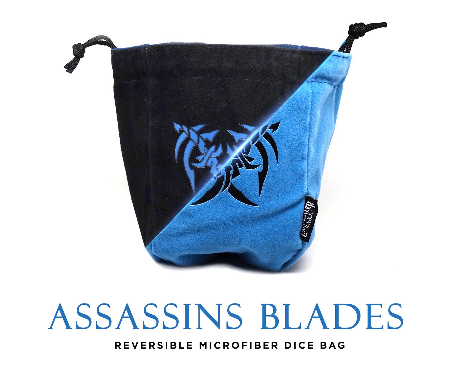 Easy Roller Dice - Reversible Microfiber Self-Standing Large Dice Bag - Assassin's Blades | GrognardGamesBatavia