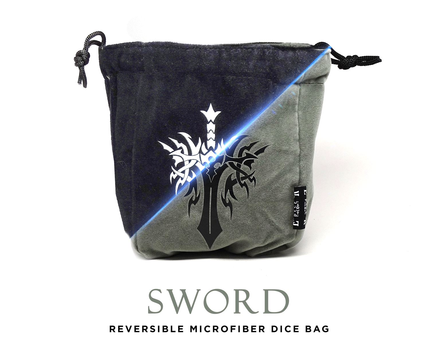 Easy Roller Dice - Reversible Microfiber Self-Standing Large Dice Bag - Sword | GrognardGamesBatavia