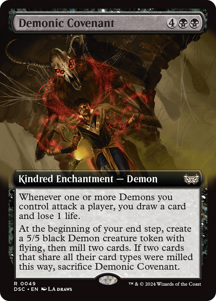 Demonic Covenant (Extended Art) [Duskmourn: House of Horror Commander] | GrognardGamesBatavia