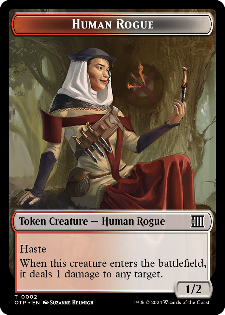 Human Rogue // Plot Double-Sided Token [Outlaws of Thunder Junction: Breaking News Tokens] | GrognardGamesBatavia