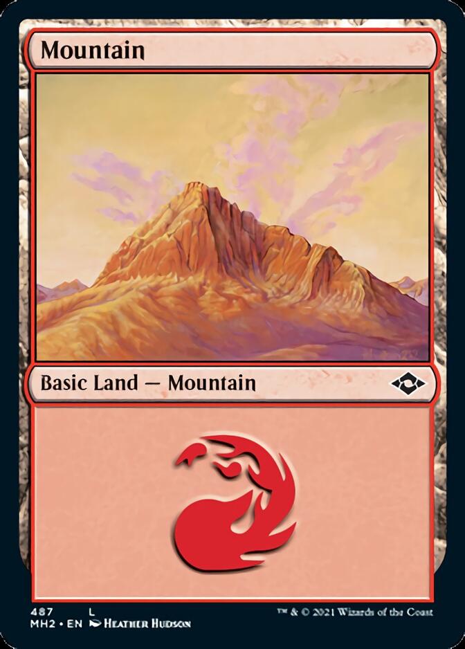 Mountain (487) (Foil Etched) [Modern Horizons 2] | GrognardGamesBatavia