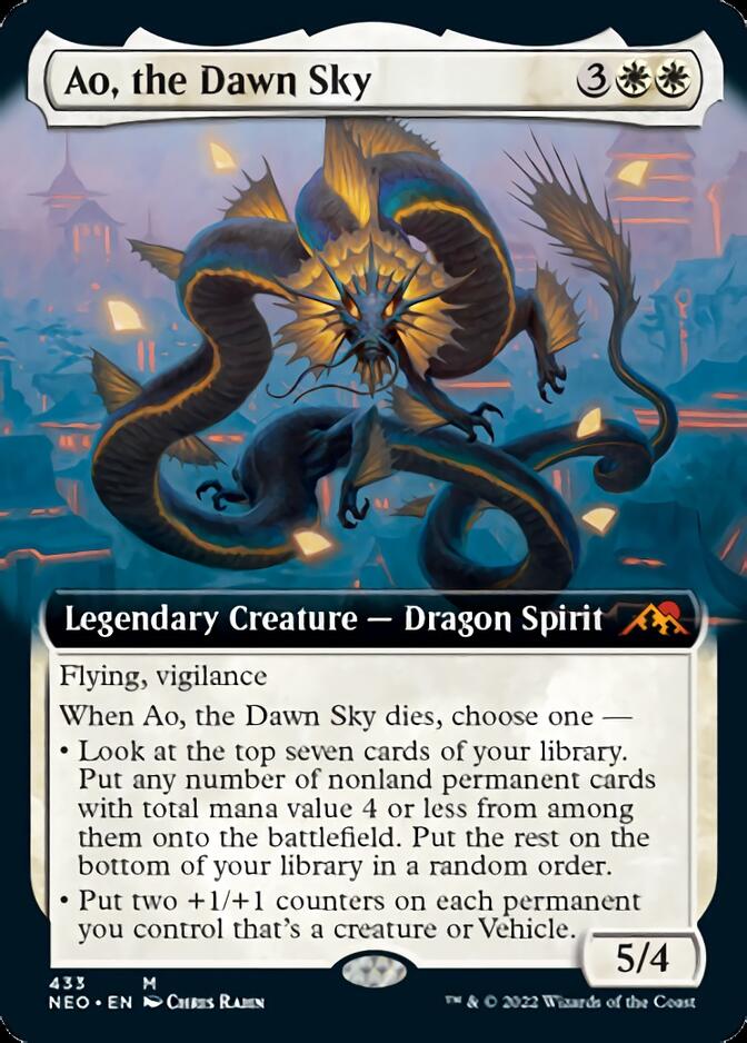 Ao, the Dawn Sky (Extended Art) [Kamigawa: Neon Dynasty] | GrognardGamesBatavia