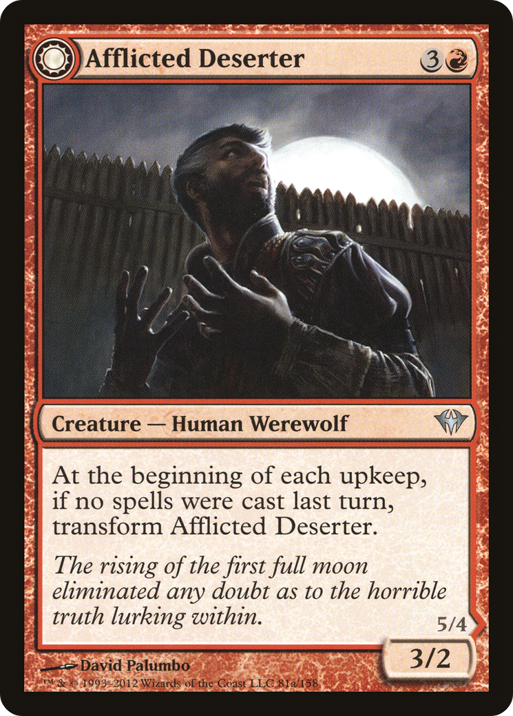 Afflicted Deserter // Werewolf Ransacker [Dark Ascension] | GrognardGamesBatavia