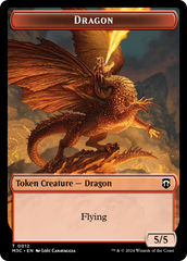 Dragon (Ripple Foil) // Treasure Double-Sided Token [Modern Horizons 3 Commander Tokens] | GrognardGamesBatavia