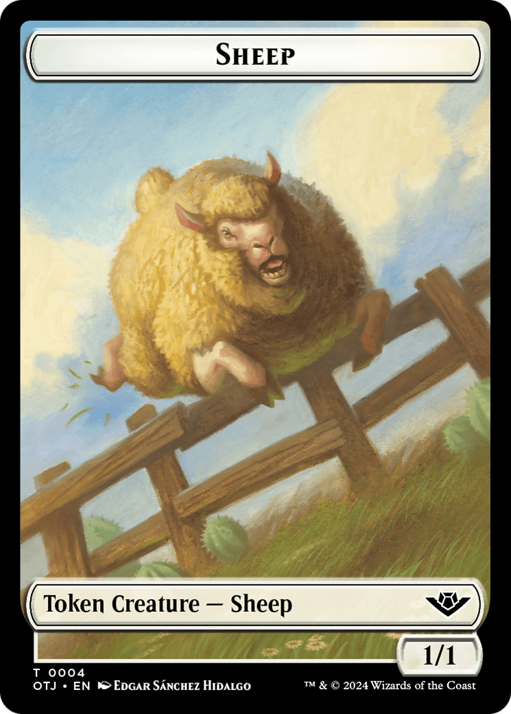 Sheep Token [Outlaws of Thunder Junction Tokens] | GrognardGamesBatavia