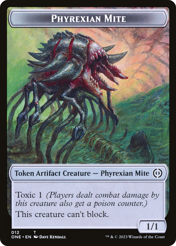 Phyrexian Mite (012) // Drone Double-Sided Token [Phyrexia: All Will Be One Tokens] | GrognardGamesBatavia