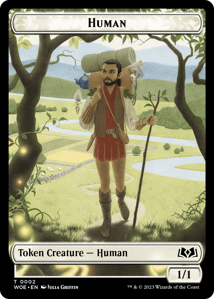 Human // Food (0013) Double-Sided Token [Wilds of Eldraine Tokens] | GrognardGamesBatavia