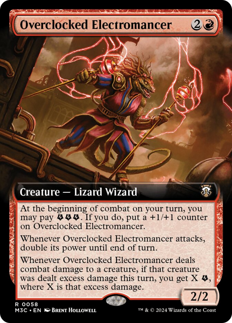 Overclocked Electromancer (Extended Art) (Ripple Foil) [Modern Horizons 3 Commander] | GrognardGamesBatavia