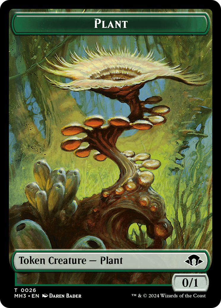 Plant (Ripple Foil) // Zombie Double-Sided Token [Modern Horizons 3 Tokens] | GrognardGamesBatavia