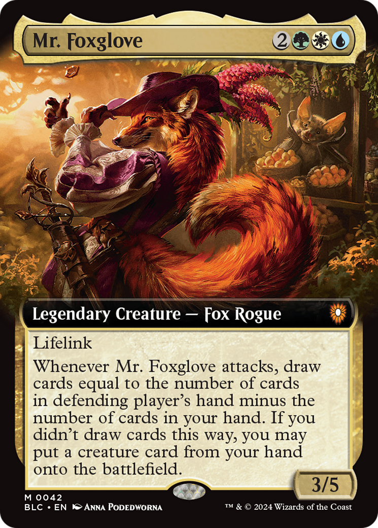 Mr. Foxglove (Extended Art) [Bloomburrow Commander] | GrognardGamesBatavia