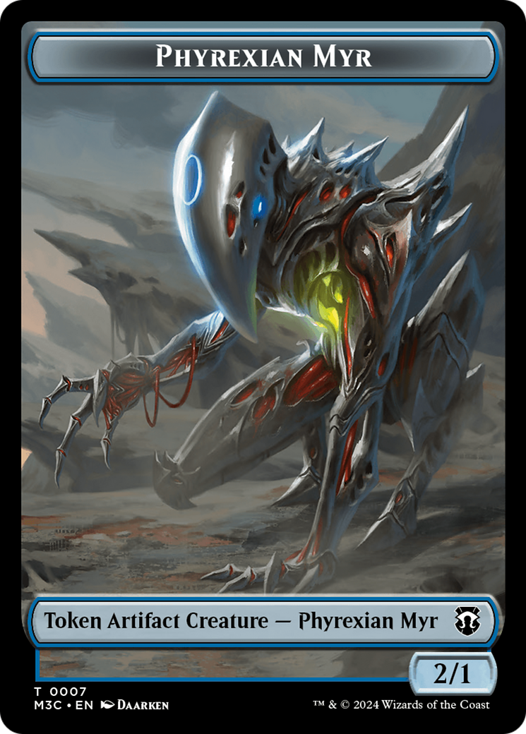 Phyrexian Myr (Ripple Foil) // Servo Double-Sided Token [Modern Horizons 3 Commander Tokens] | GrognardGamesBatavia