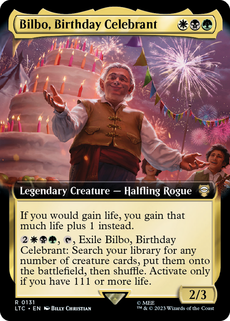 Bilbo, Birthday Celebrant (Extended Art) [The Lord of the Rings: Tales of Middle-Earth Commander] | GrognardGamesBatavia