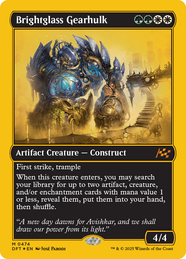 Brightglass Gearhulk (First-Place Foil) [Aetherdrift] | GrognardGamesBatavia