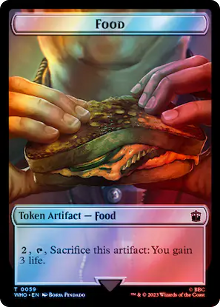 Alien Rhino // Food (0059) Double-Sided Token (Surge Foil) [Doctor Who Tokens] | GrognardGamesBatavia