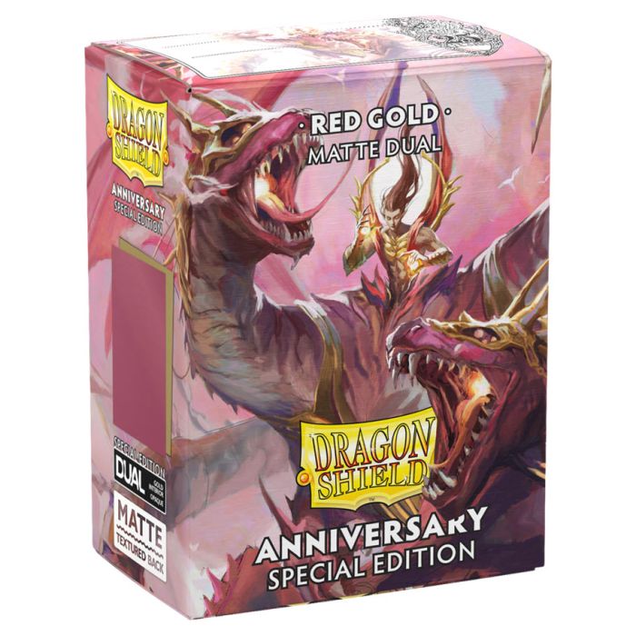 Dragon Shield Anniversary Edition Dual Matte Sleeves - Red Gold | GrognardGamesBatavia