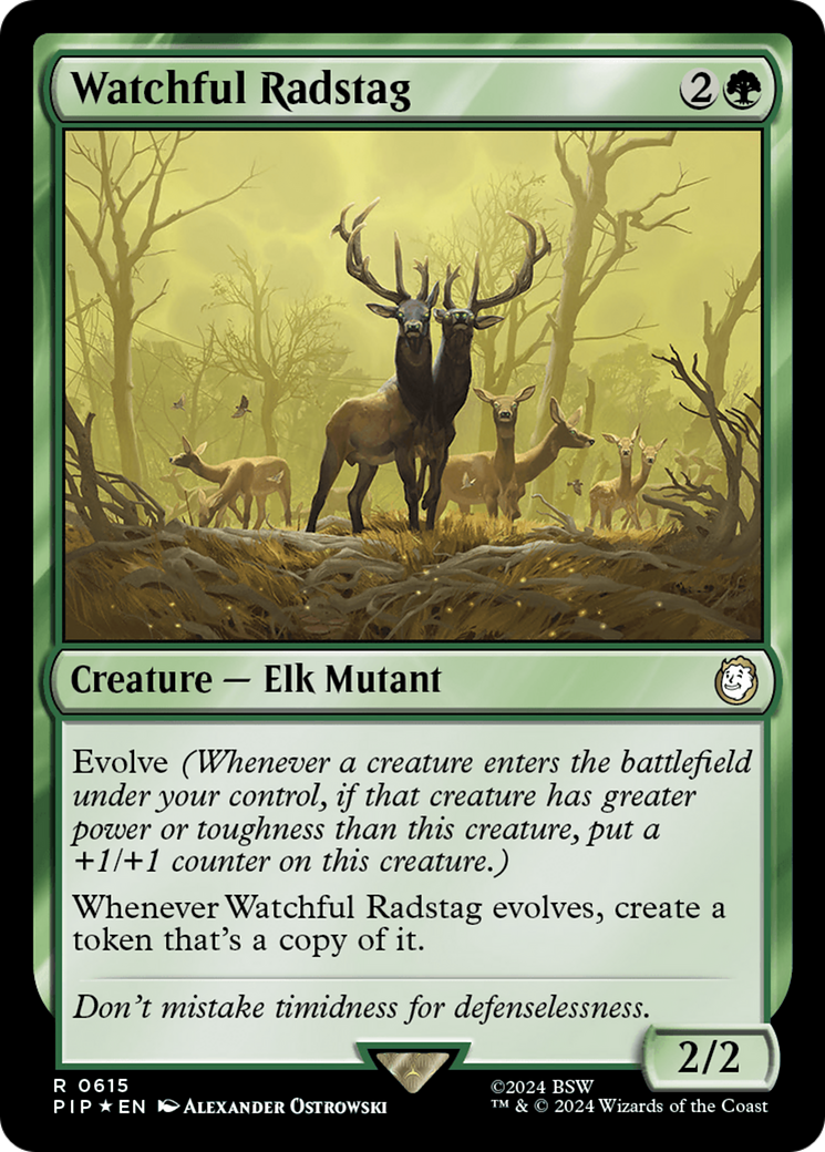 Watchful Radstag (Surge Foil) [Fallout] | GrognardGamesBatavia