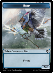 Bird (011) // Fish Double-Sided Token [Bloomburrow Commander Tokens] | GrognardGamesBatavia