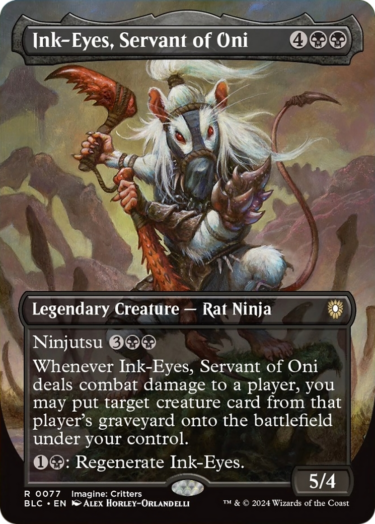 Ink-Eyes, Servant of Oni (Borderless) [Bloomburrow Commander] | GrognardGamesBatavia