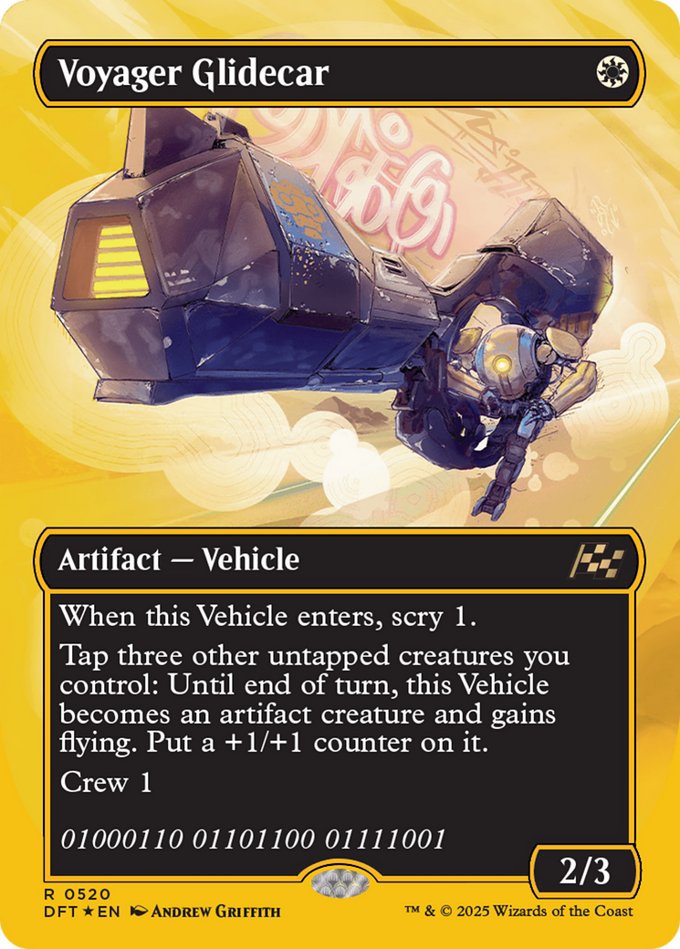 Voyager Glidecar (Borderless) (First-Place Foil) [Aetherdrift] | GrognardGamesBatavia
