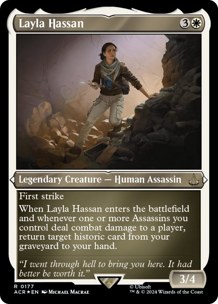 Layla Hassan (Foil Etched) [Assassin's Creed] | GrognardGamesBatavia