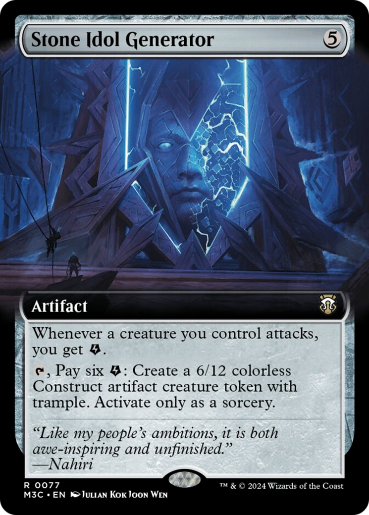 Stone Idol Generator (Extended Art) (Ripple Foil) [Modern Horizons 3 Commander] | GrognardGamesBatavia