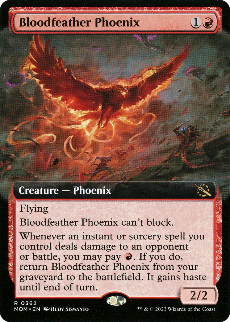Bloodfeather Phoenix (Extended Art) [March of the Machine] | GrognardGamesBatavia