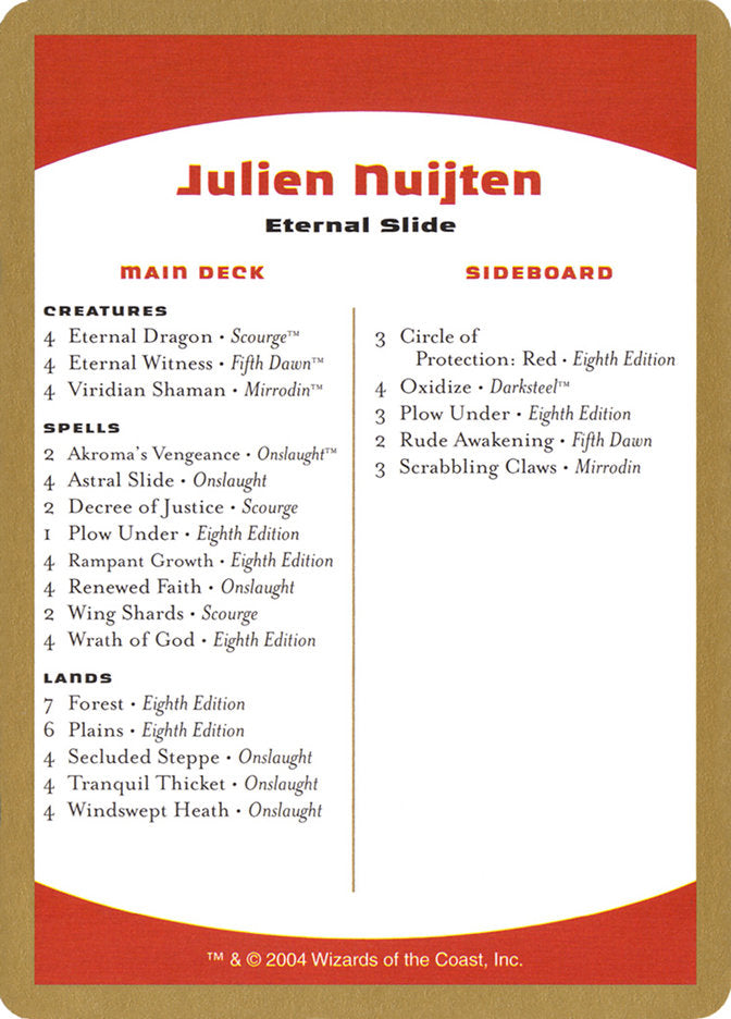 Julien Nuijten Decklist [World Championship Decks 2004] | GrognardGamesBatavia