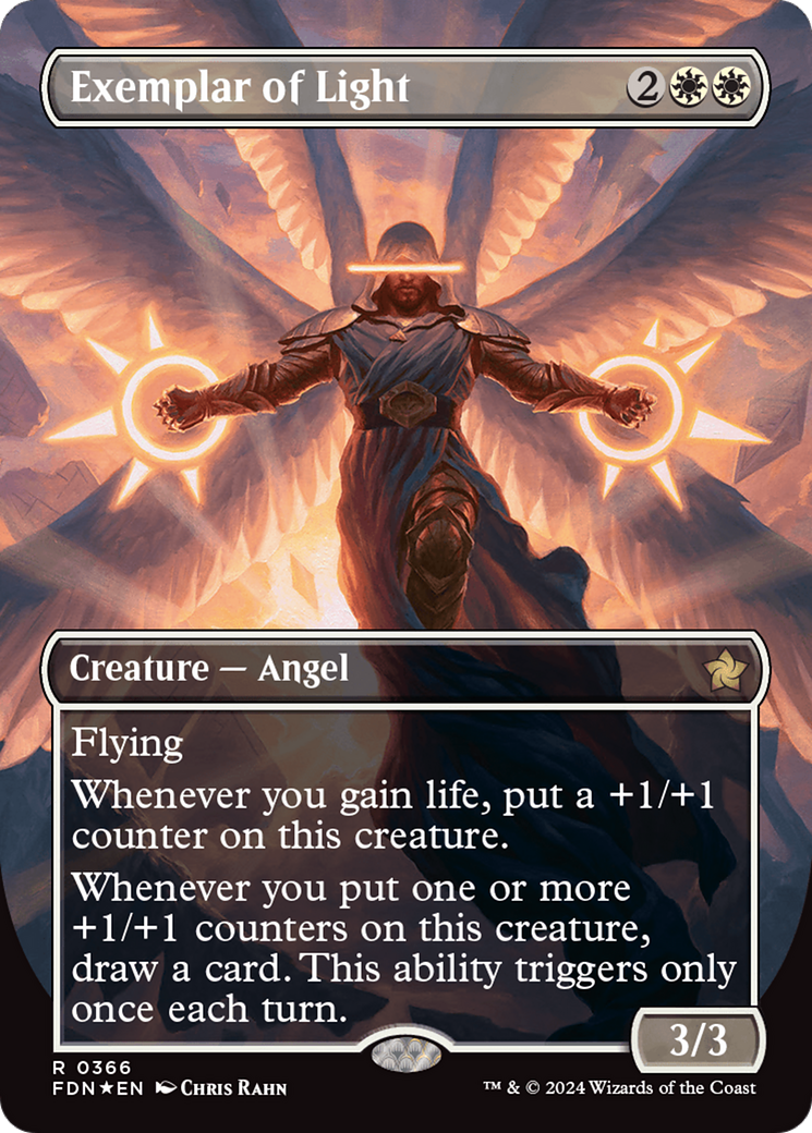 Exemplar of Light (Borderless) (Mana Foil) [Foundations] | GrognardGamesBatavia