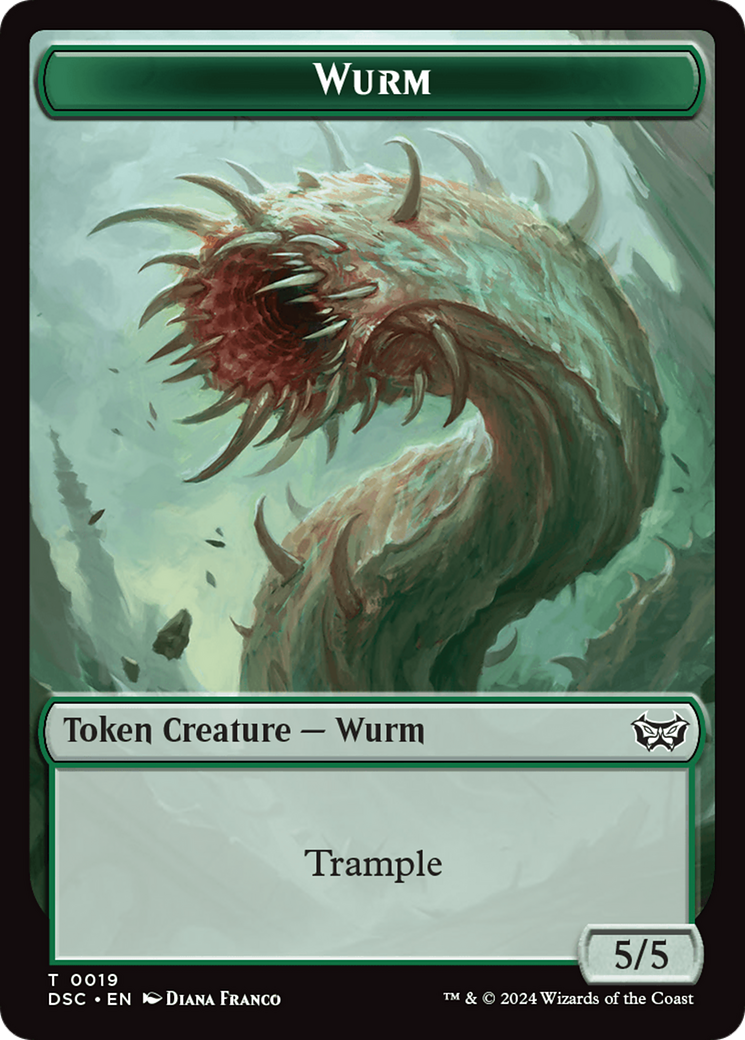 Wurm (0019) // Manifest Double-Sided Token [Duskmourn: House of Horror Commander Tokens] | GrognardGamesBatavia