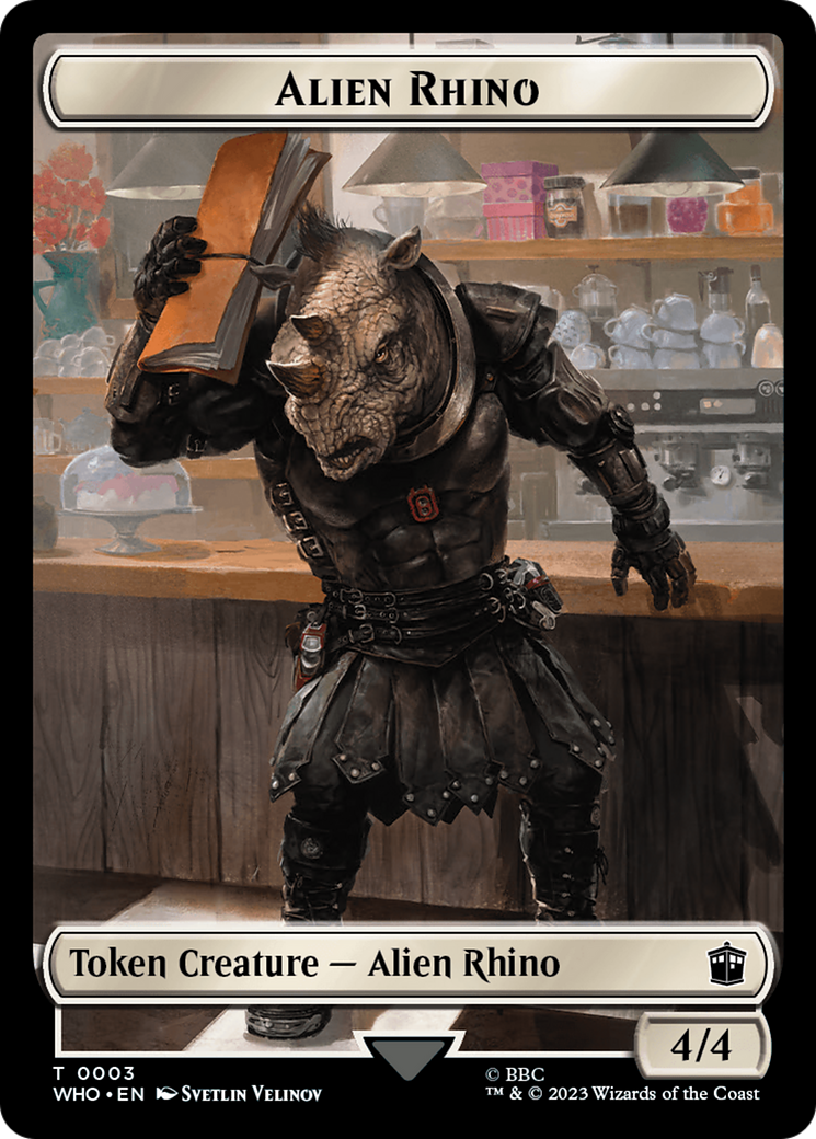 Alien Rhino // Alien Salamander Double-Sided Token [Doctor Who Tokens] | GrognardGamesBatavia