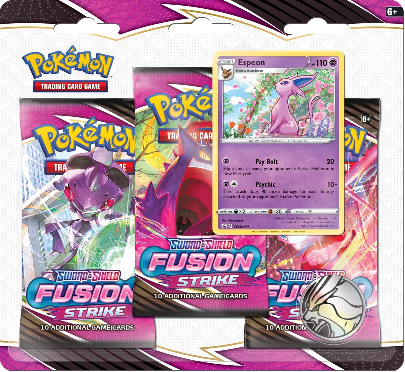 Sword & Shield: Fusion Strike - 3-Pack Blister (Espeon) | GrognardGamesBatavia