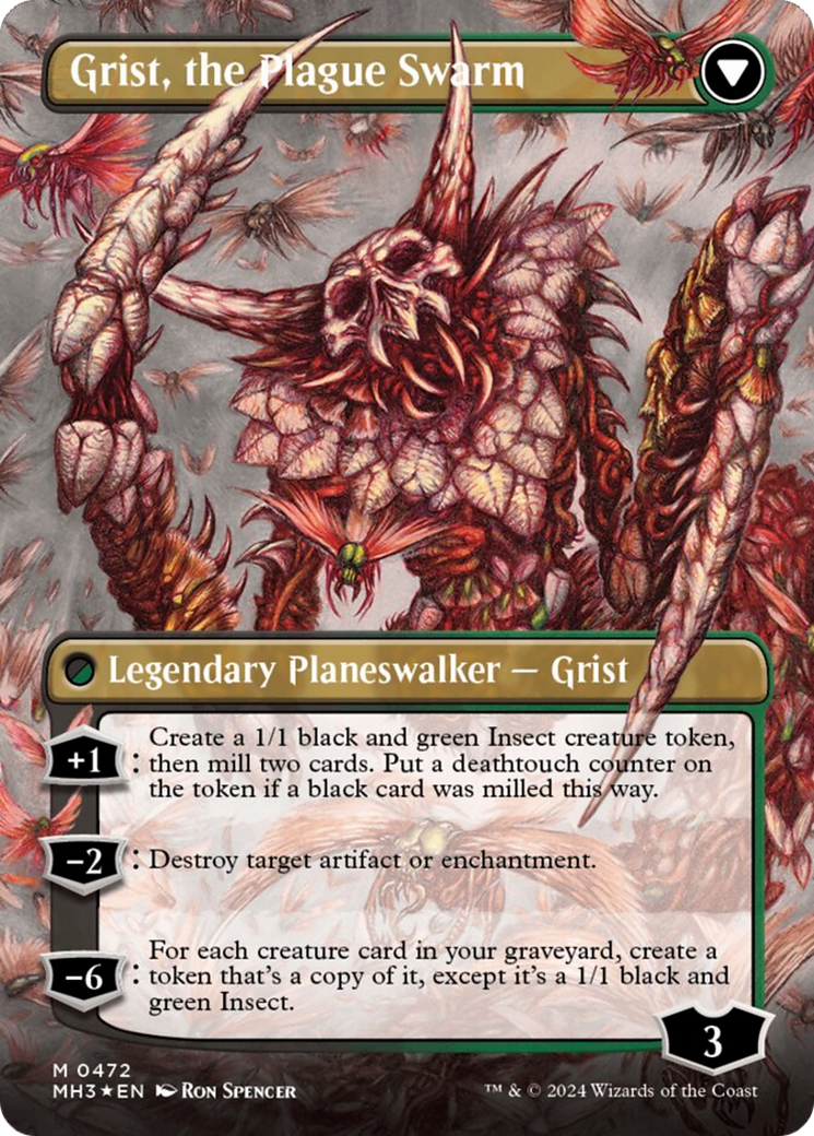 Grist, Voracious Larva // Grist, the Plague Swarm (Borderless) (Textured Foil) [Modern Horizons 3] | GrognardGamesBatavia