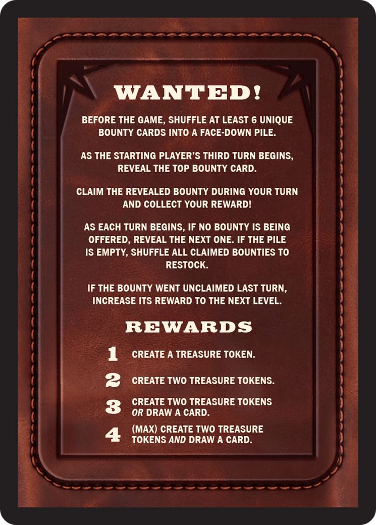 Bounty: The Outsider // Bounty Rules Double-Sided Token [Outlaws of Thunder Junction Commander Tokens] | GrognardGamesBatavia