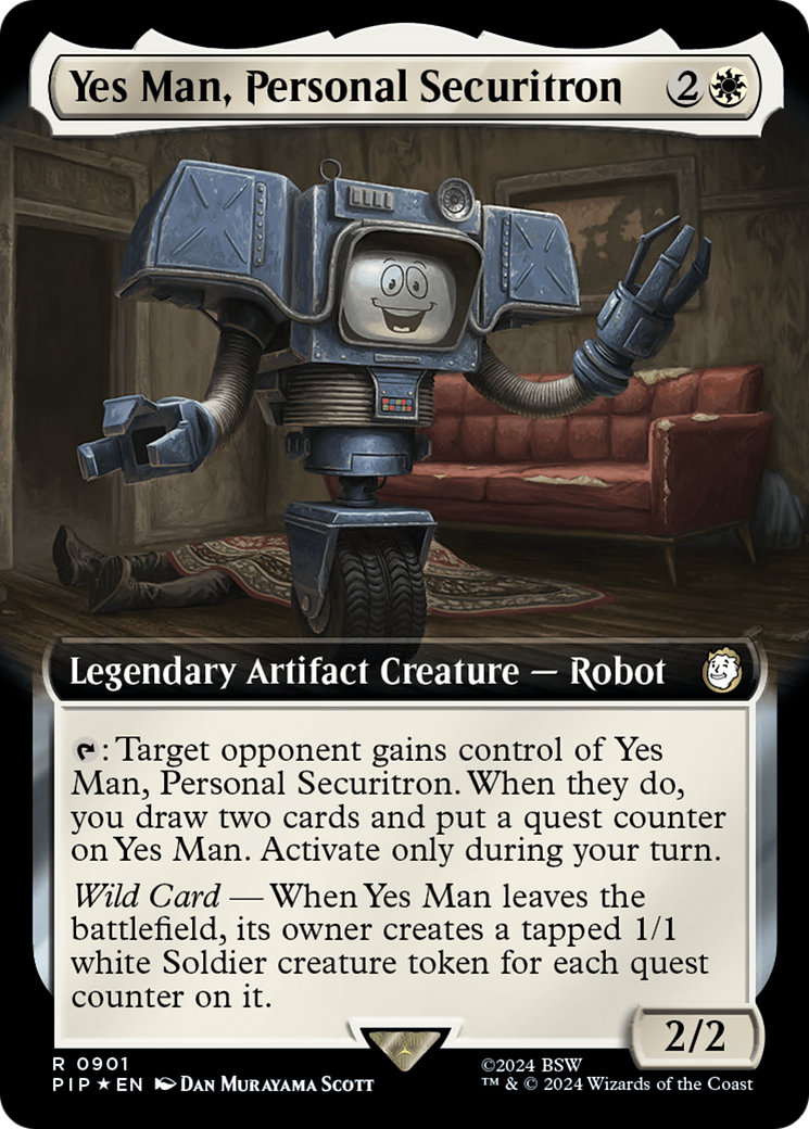 Yes Man, Personal Securitron (Extended Art) (Surge Foil) [Fallout] | GrognardGamesBatavia