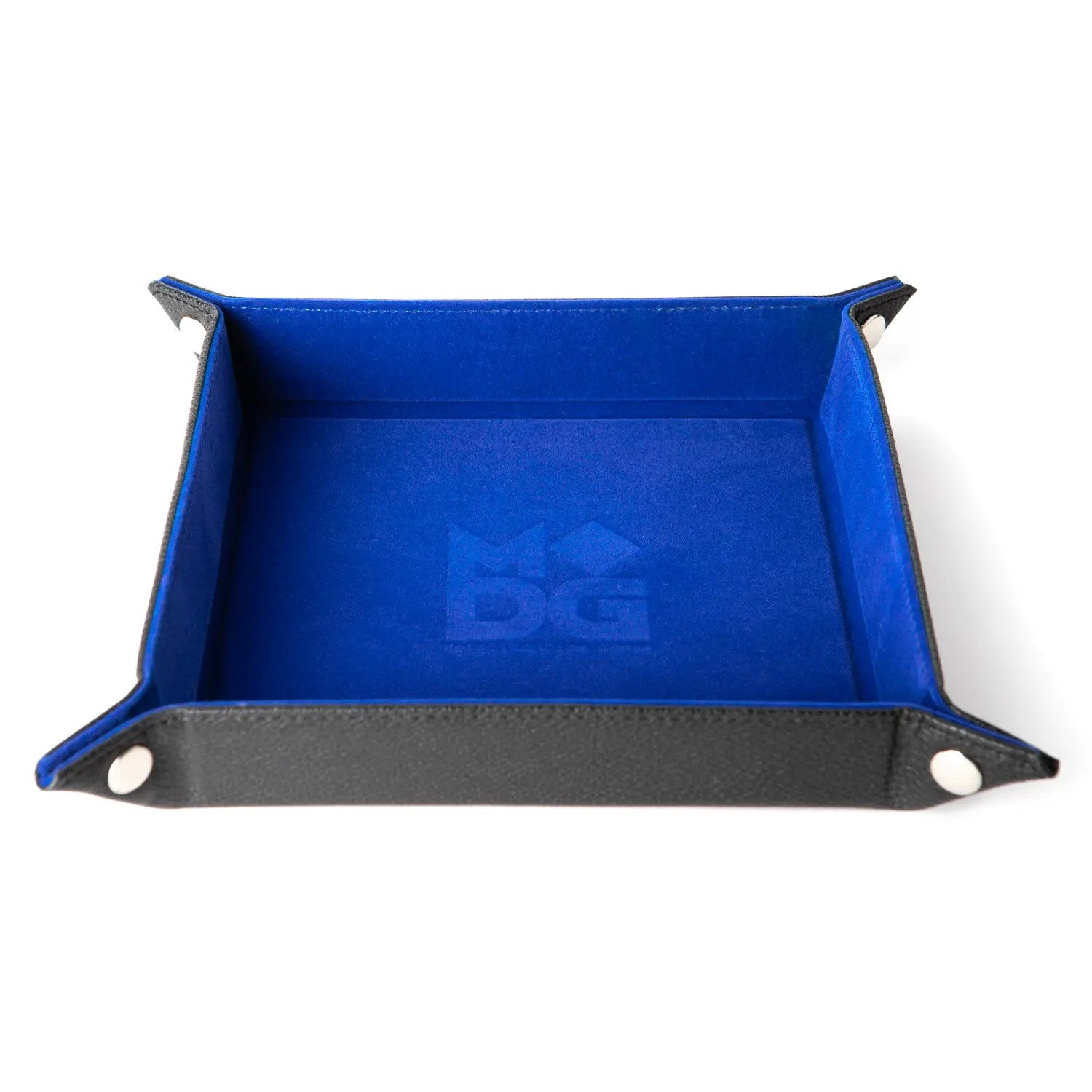 Velvet Dice Tray With Leather Backing: Blue | GrognardGamesBatavia