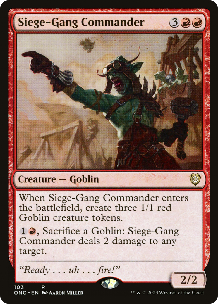 Siege-Gang Commander [Phyrexia: All Will Be One Commander] | GrognardGamesBatavia