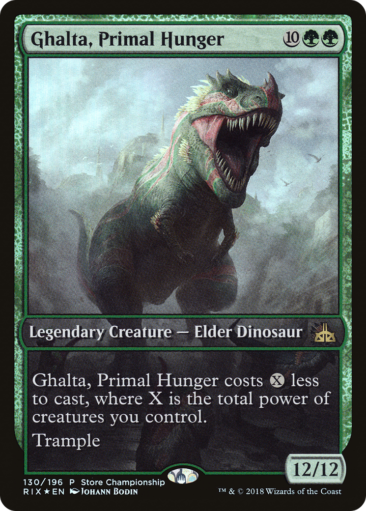 Ghalta, Primal Hunger (Store Championship) (Extended Art) [Rivals of Ixalan Promos] | GrognardGamesBatavia