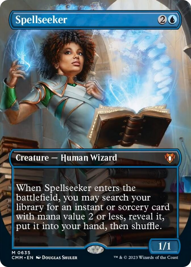 Spellseeker (Borderless Alternate Art) [Commander Masters] | GrognardGamesBatavia