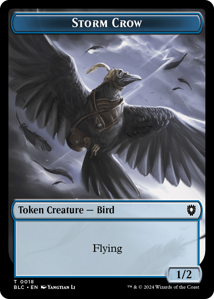 Storm Crow // Frog Lizard Double-Sided Token [Bloomburrow Commander Tokens] | GrognardGamesBatavia