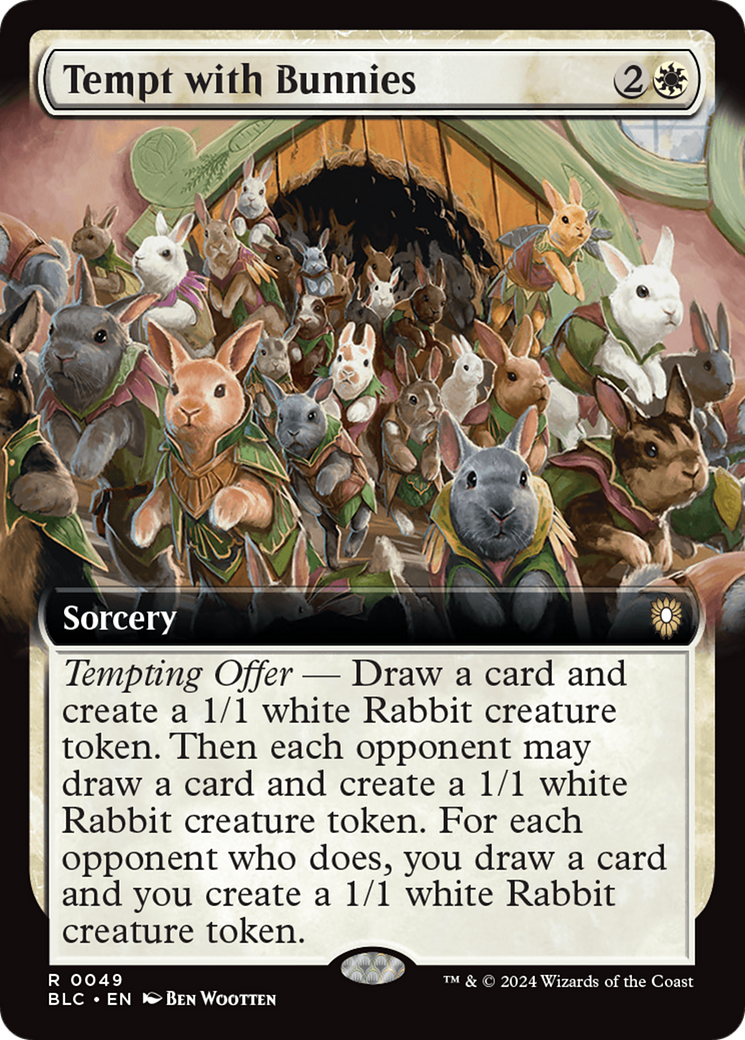 Tempt with Bunnies (Extended Art) [Bloomburrow Commander] | GrognardGamesBatavia