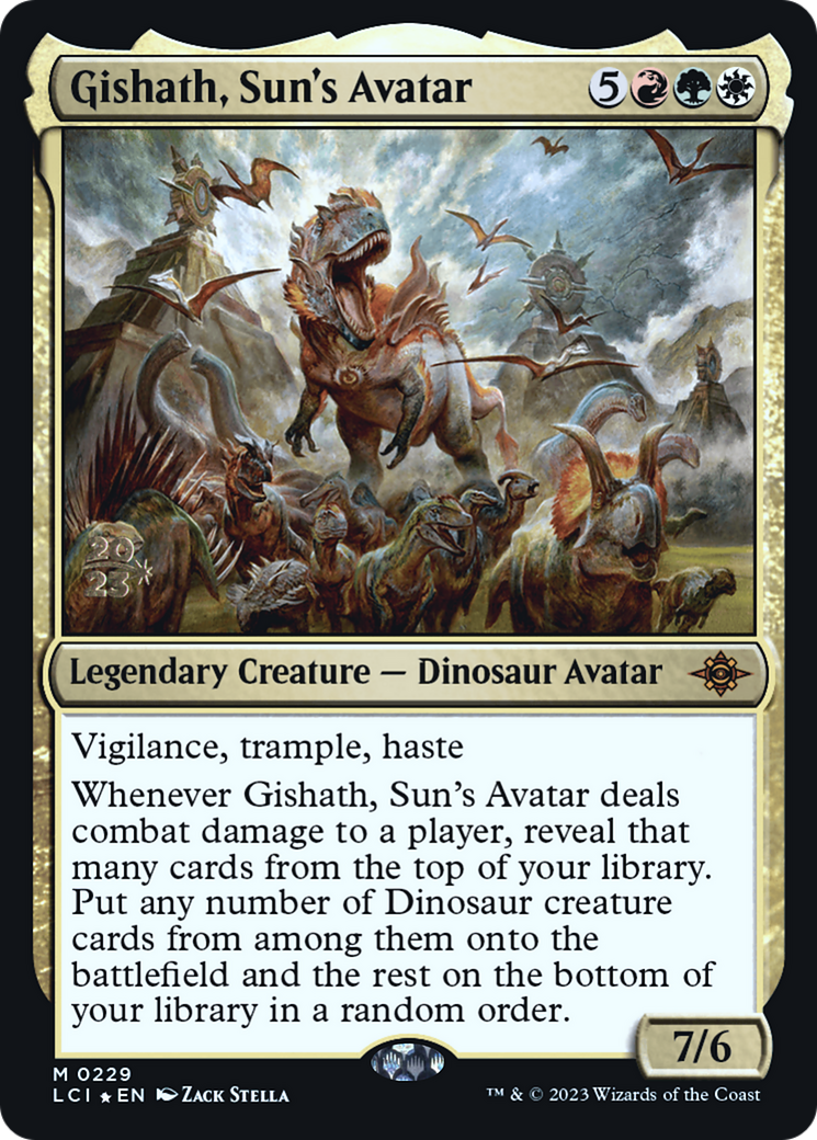 Gishath, Sun's Avatar (LCI) [The Lost Caverns of Ixalan Prerelease Cards] | GrognardGamesBatavia