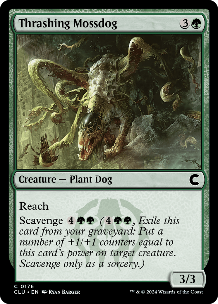 Thrashing Mossdog [Ravnica: Clue Edition] | GrognardGamesBatavia